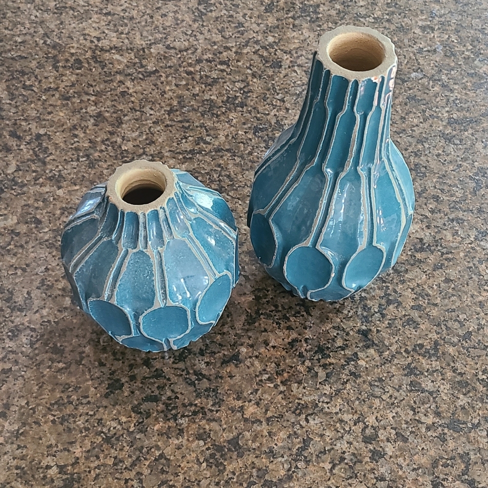 West Elm Blue Vases
